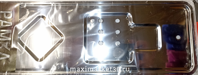 Рамка номера нерж. сталь 100% с противошум. прокл. и узким полем 027