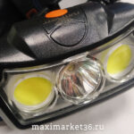 Фонарь налобный аккумуляторныйLEDзарядка220V 3L.аккум2*18650 ПатриотPT-FLG36 0103