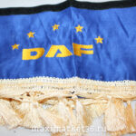 Ламбрекен с надписью "DAF" СИНИЙ с ВЫШИВКОЙ с кисточ. (лоб.и бок окна) ПОЛЬША