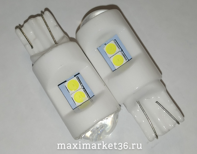 Автолампа W20W (W2.1x9.5d) 6 SMD 3527 +ЛИНЗА 12V КЕРАМИЧ.X0057 X0070