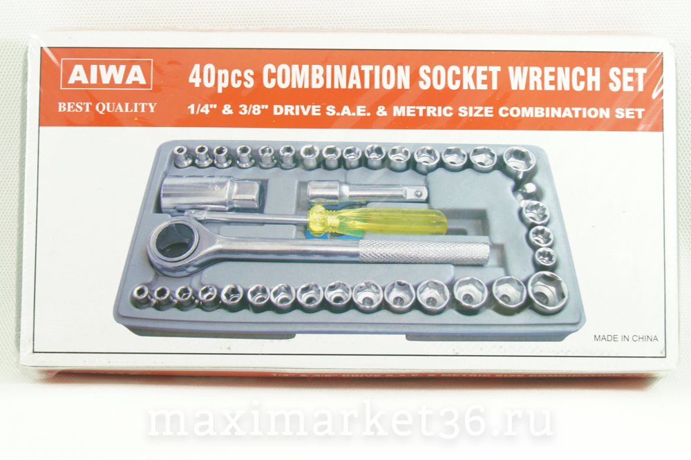 Набор головок AIWA 40 предметов (метал)