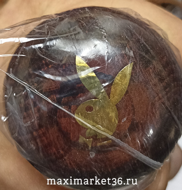 Ручка на руль ЗАЧИК "PLAYBOY" дервян.(бук) усиленн. крепёж лакирован. с золот. эмблемой