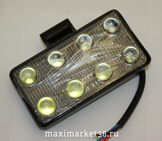 Фара диодная-ходов. огни FP (аналог 011) 1шт 24Вт 8 COB + ЛИНЗЫ 4D диодовТОНКАЯ PF-024 (ближ+дальн)