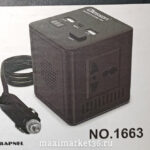 Разветвитель прикуривателя+Инвертор квадратный 1663 220V 150W 12V/24V 2Type-C+ 2USB 5V/2.1 -5616