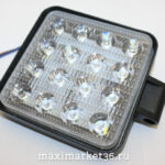 Фара диодная-ходов.огнь 16 SMD 48W 10-30V ( 1 шт ТОНКАЯ) чёрн.корп 115х115мм PF-024(G0001-35mm/20mm)