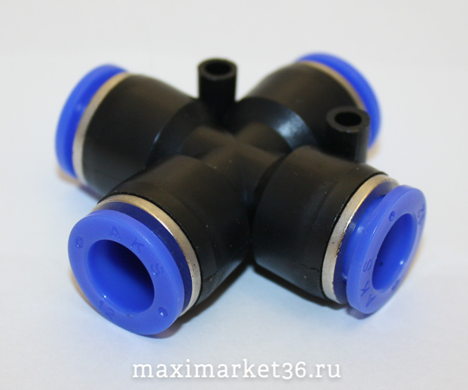 Фитинг-четверник Х-образный трубки ПВХ 4 мм (PZA 04 М)