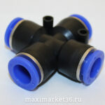 Фитинг-четверник Х-образный трубки ПВХ  8 мм  (PZA 08 М)