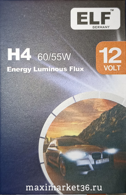 Автолампы H4 (12-60/55) P43t 12V ELF (Германия) 8411