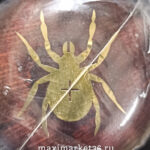 Ручка на руль ПАУК дервян.(бук) усиленн. крепёж лакирован. с золот. эмблемой