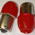 Автолампа P21W (BA15s-одноконтактная) 3 SMD (2835) ЛИНЗА КРАСНАЯ 12V -4847