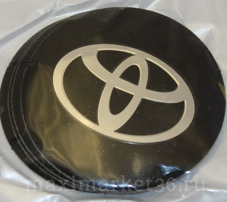 Наклейки на колпак ступицы с эмблемой D=60мм TOYOTA (4шт) ВЫПУКЛЫЕ ЧЁРНЫЕ