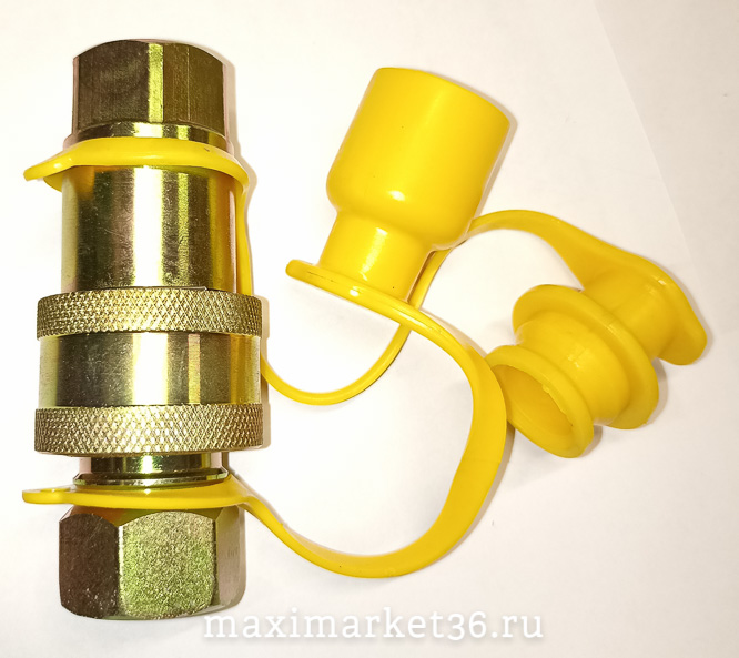 Разъём пневм.нов.образ. FER-RO сталь жёлт. (d=22) DA-NP020 (М) М22х1,5 (муфта разрывная)