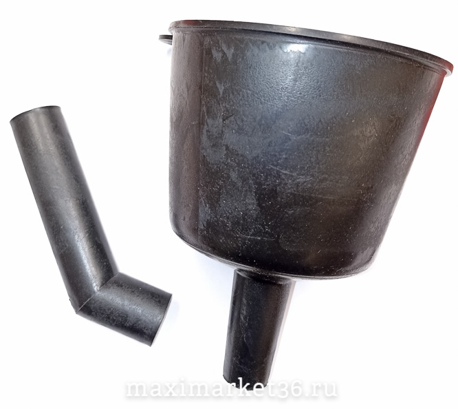 Воронка (лейка) дизельная пластик (14см)прямой носик+ съёмный изогнутый носик