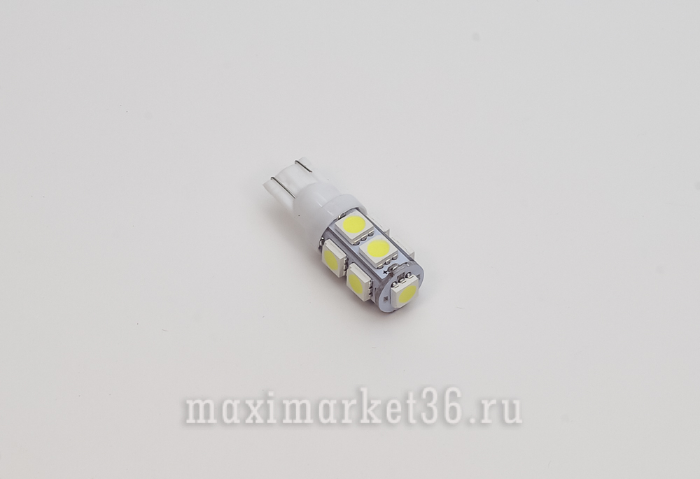 Автолампа W20W (W2.1x9.5d) 9 SMD (50х50) 24V светодиодов б/ц без обманки РОСТ(АМ) Д