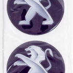 Наклейки на колпак ступицы с эмблемой PEUGEOT (4шт) силикон