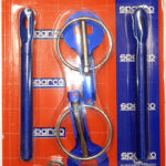 Замок капота  (спорт люкс) СИНИЙ Sparco (компл)