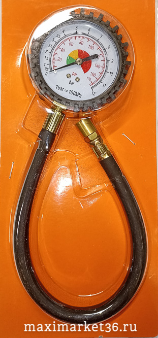 Манометр для груз автом 12Атм со шлангом -3136
