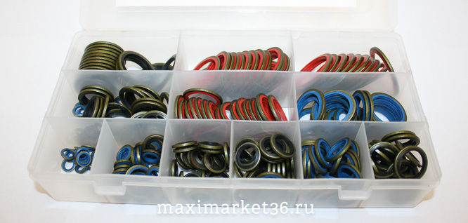 Набор прорезиненных шайб 12 размеров (245шт) -1944 PR--0461