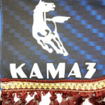 Ламбрекен с надписью "КАМАЗ" СИНИЙ КРУТОЙ (крутая бахрома)