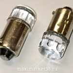 Автолампа T4W (BA9s) светодиод 2 SMD-E(2835) линза прозрач WHITE 24V (X0014-24V)