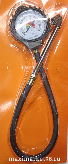 Манометр для груз автом 12Атм со шлангом и улдинителем -3138