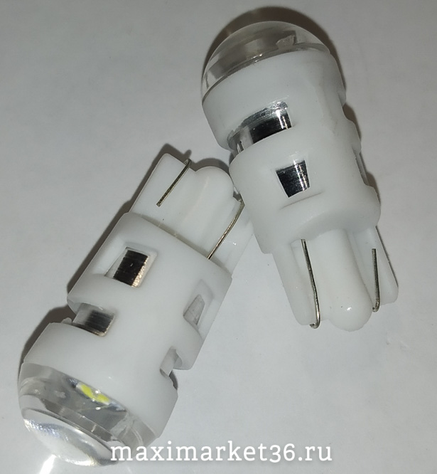 Автолампа W20W (W2.1x9.5d) 12V 2 SMD (2835) б/ц . прозрач (X0015)