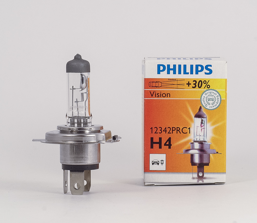 Автолампа H4 (12-60/55) P43t-38 +30% PREMIUM 12V PHILIPS 12342PRC1