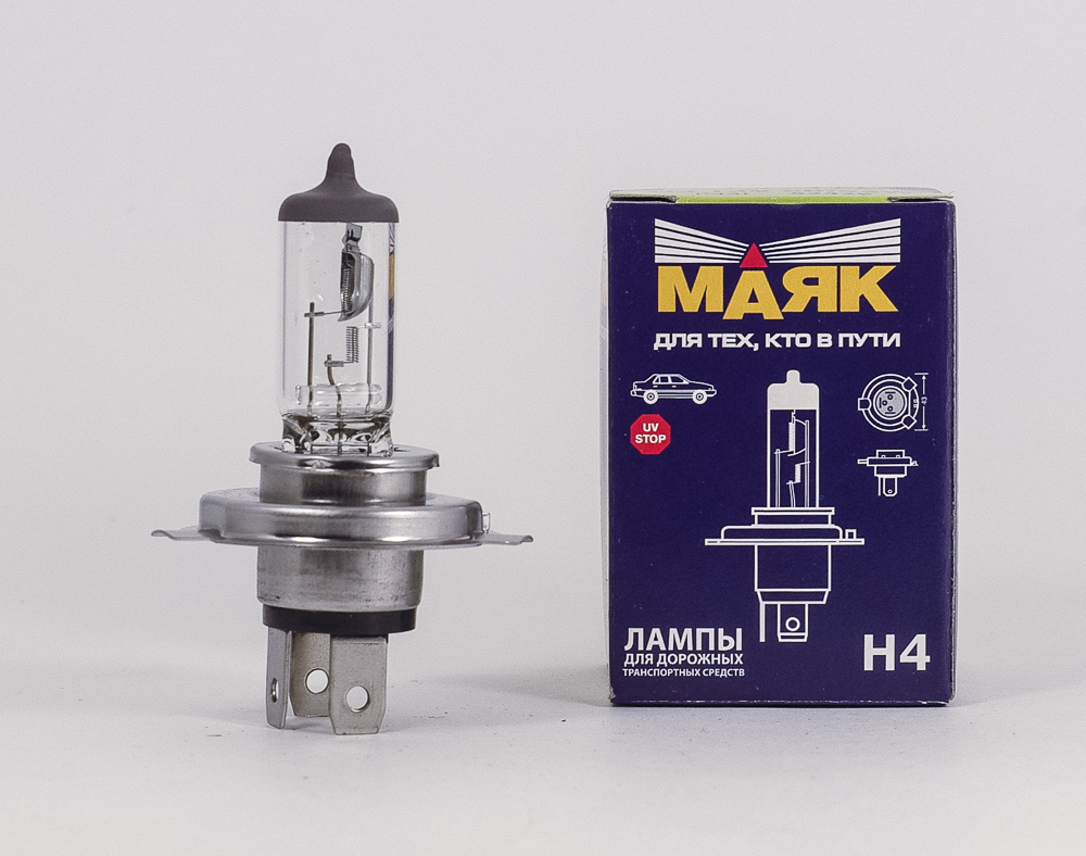 Автолампы H4 (12-60/55) P43t-38 МАЯК 52420
