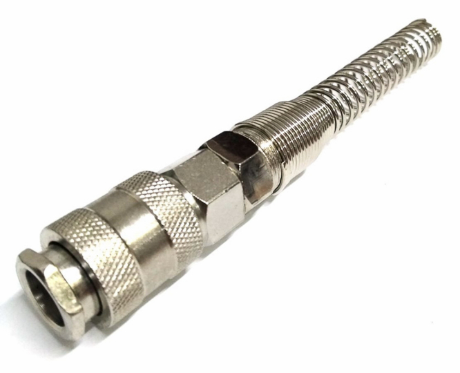 Быстросъём пневматический с пружиной (чтобы шланг не загибался) PR-1917