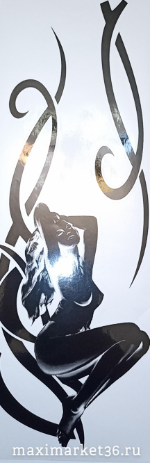 Наклейка боковая "ДЕВУШКА №1" 50х50 цвет серебро на угол окна груз. машины ПАРА 46914 (05160)