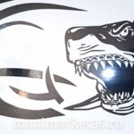 Наклейка боковая "АКУЛА" 46х60 цвет серебро на угол окна груз. машины ПАРА 50751 (05560)