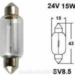 Автолампа C15W(ТОЛСТАЯ МОЩНАЯ) (SV8.5/8) T15х43мм софитная (салонная) 24V ELF / TUGSRAM