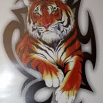 Наклейка "Тигр-tatoo№2" наружняя полноцветная 17,5х12 52328 (05720)