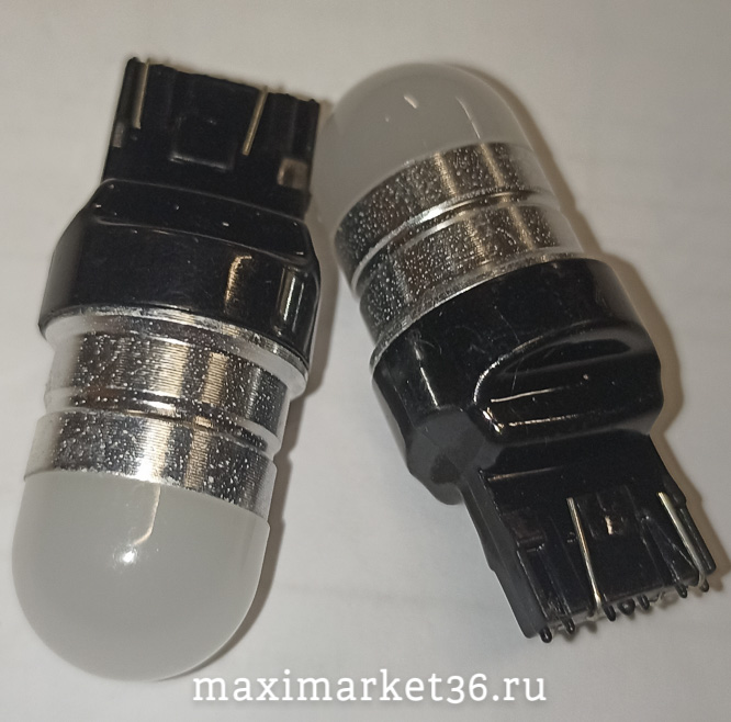 Автолампа T20 21W/5W (2 конт бесцок Гранта) 12-24V 7443 МАТОВАЯ без полярност X0046