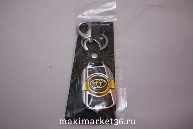 Брелок ШИКАРНЫЙ кожа+серебро TOYOTA