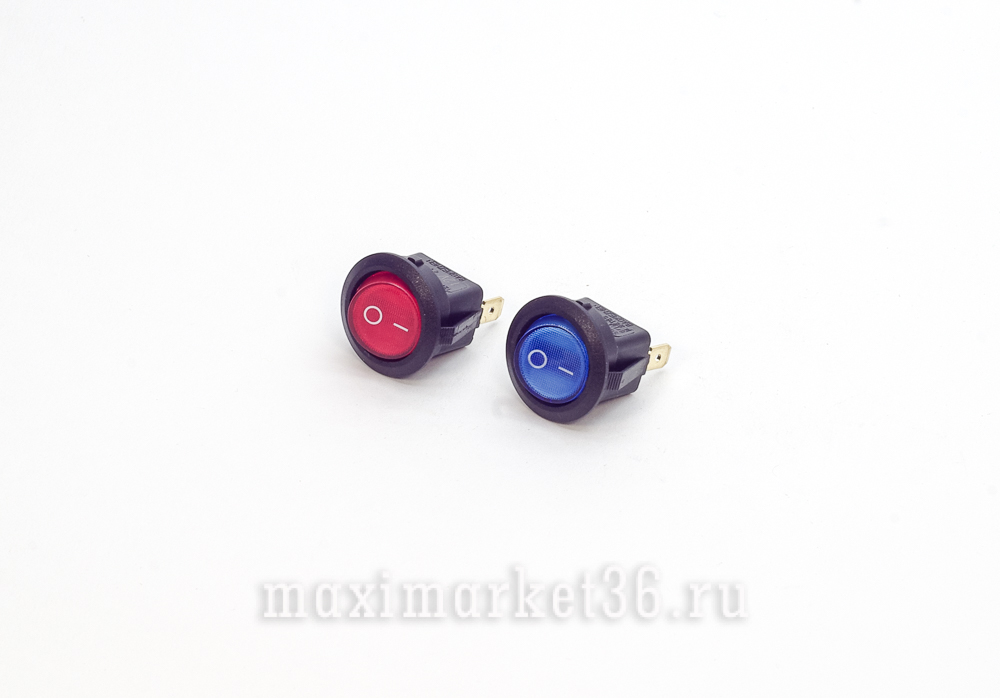 Выключатель светящиеся цветные дополнительный круглый 3конт PR-0359 0358 0360