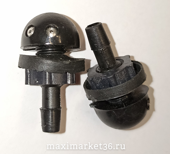 Жиклёр омывателя . кругл.( 2-ой ) лобового стекла на гайке чёрный /20 шт