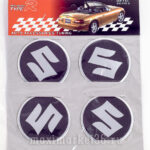 Наклейки на колпак ступицы с эмблемой SUZUKI (4шт) фольга прессованная