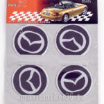 Наклейки на колпак ступицы с эмблемой MAZDA (4шт) фольга прессованная
