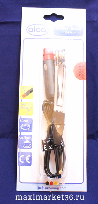 Кипятильник автомобильный "ALCA" 12В(200Вт 90см кабель) 507120
