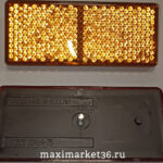 Катафот (световозвращатель) прямоугольный оранж. с 1 болтом боков(3012-01"В") Газель ПА-3012.3722-02