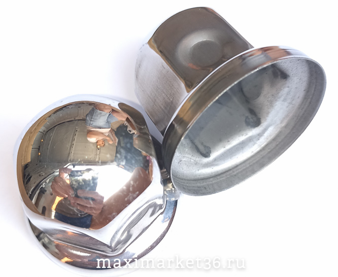 Колпачок на колёсную гайку 32 мм НЕРЖАВЕЙКА ХРОМ низкий -4226