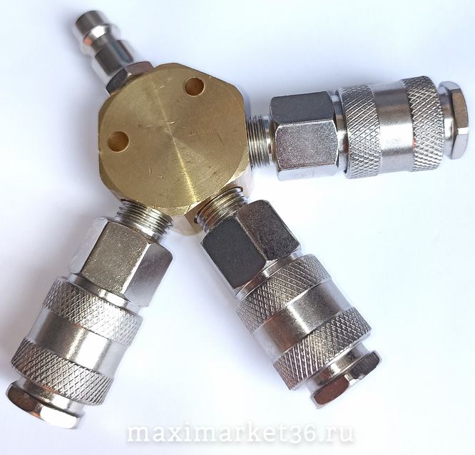 Быстросъём Быстроразъёмное соединение компрессоров 3-ходовой -6578