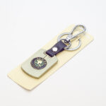 Брелок 027 на ключ металлический ЗОЛОТО на кожаной подвеске с объёмным логотипом SKODA (0710)