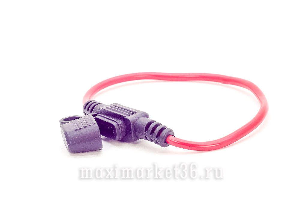 Держатель предохранителя флажкового MINI с крышкой, красным проводом PR-1217