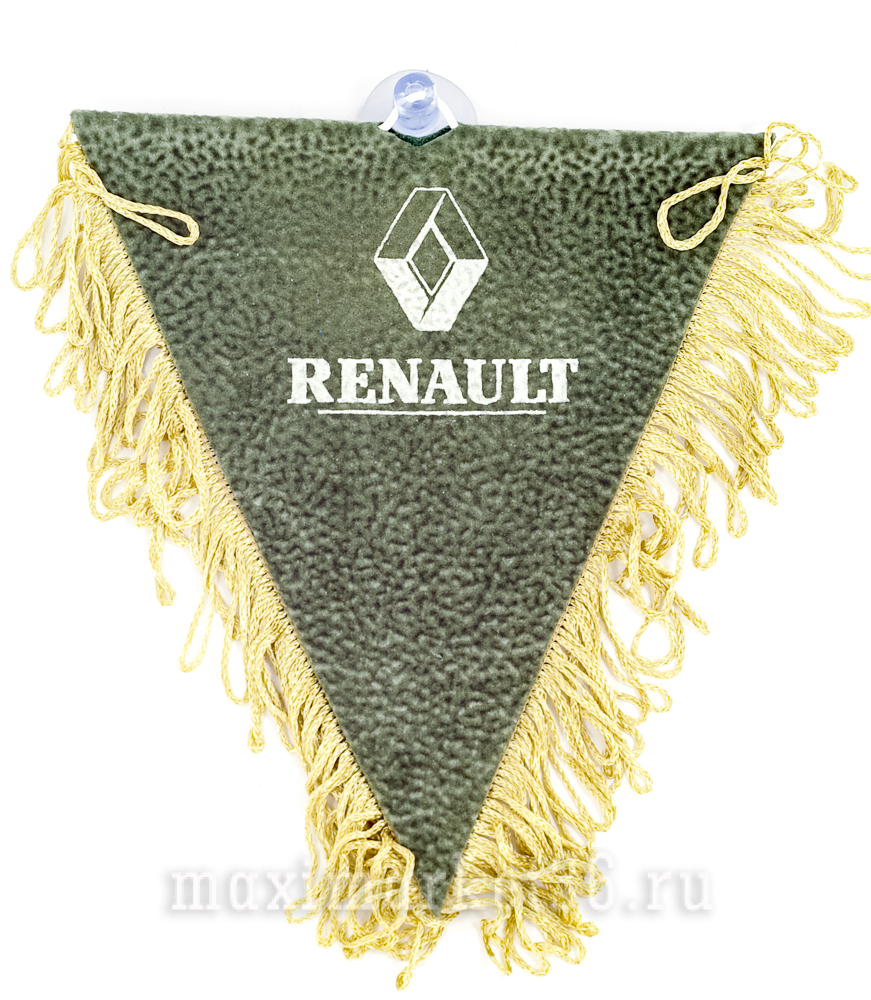 Вымпел треугольный на 1й присоске и подветке (ткань с бахромой) RENAULT