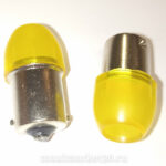 Автолампа P21W (BA15s-одноконтактная) 3 SMD (2835) ЛИНЗА ЖЁЛТАЯ 24V -5164