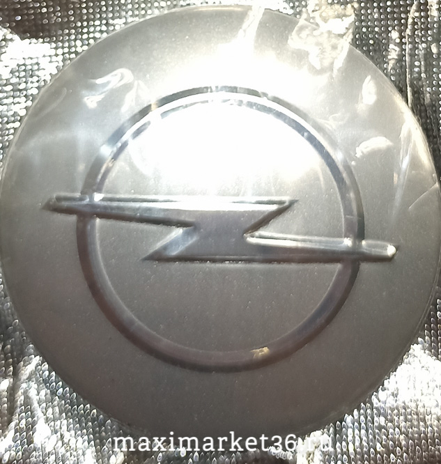 Наклейки на колпак ступицы с эмблемой D=60мм OPEL (4шт) ВЫПУКЛЫЕ ХРОМ