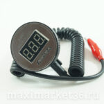 Вольтметр -КЛИПСА автомобильный круглый герметичный (с крокодилами)12/24V "Свободные руки" АВРОРА