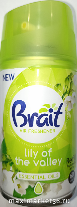 Освежитель воздуха-ароматизатор BRAIT Lili of the valley балон-распылитель 250 мл для диспенсера